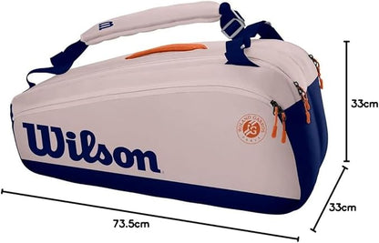 Wilson Tennis Racket Bag ROLAND GARROS PREMIUM / 9 Rackets / Oyster Navy / WR8012601001